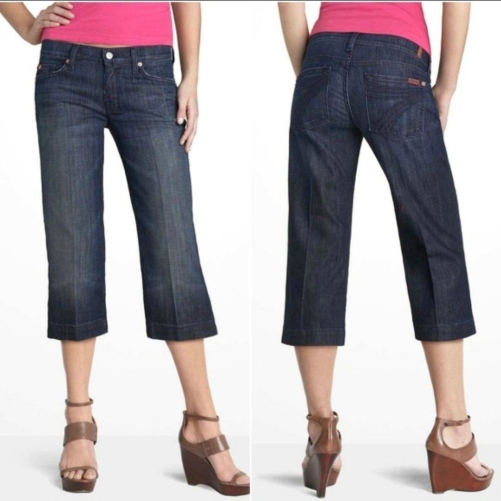 7 For All Mankind 'Dojo' Cropped Dark Flare Jeans